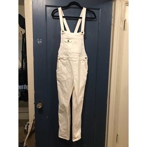 Free People White Overalls